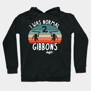 Sunset Retro Gibbon Vintage Design Hoodie